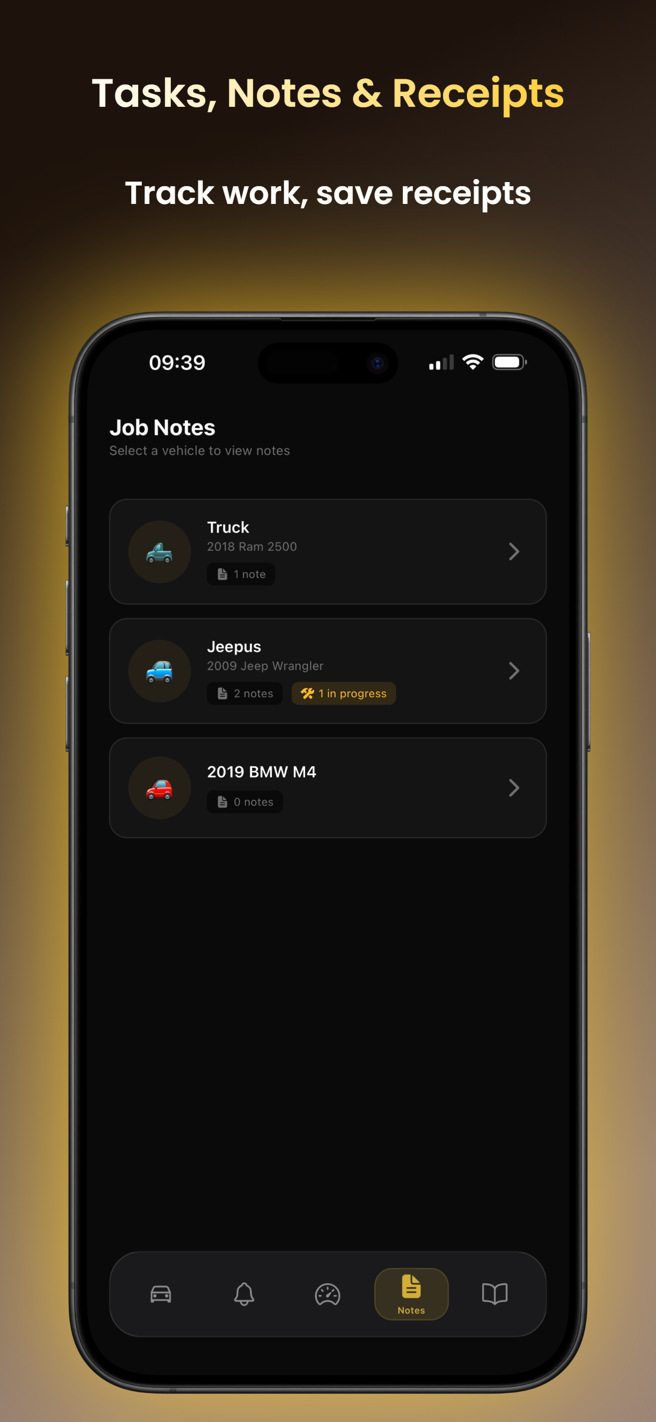 AutoVault notes - tasks, notes and receipts